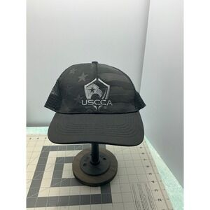 USCCA Trucker Hat Black Tonal American Flag Stars Embroidered Logo Snapback Cap‎